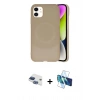 MARSİLYAN™- iPhone 11 Kılıf Ufuk Serisi - Siyah 3D Antistatik Seramik Nano Ekran Koruyucu + Pers Alüminyum Kamera Lens - LT