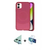 MARSİLYAN™- iPhone 11 Kılıf Ufuk Serisi - Siyah 3D Antistatik Seramik Nano Ekran Koruyucu + Raze Metal Kamera Lens - MI