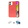 MARSİLYAN™- iPhone 11 Kılıf Ufuk Serisi - Siyah 3D Antistatik Seramik Nano Ekran Koruyucu + Renkli Kamera Lens Koruma Cam - PE