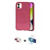 MARSİLYAN™- iPhone 11 Kılıf Ufuk Serisi - Siyah 3D Antistatik Seramik Nano Ekran Koruyucu + Pers Alüminyum Kamera Lens - KI
