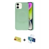 MARSİLYAN™- iPhone 11 Kılıf Ufuk Serisi - Siyah 3D Antistatik Seramik Nano Ekran Koruyucu + Rainbow Kamera Lens Koruma Cam - KI