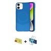 MARSİLYAN™- iPhone 11 Kılıf Ufuk Serisi - Siyah 3D Antistatik Seramik Nano Ekran Koruyucu + Rainbow Kamera Lens Koruma Cam - KI