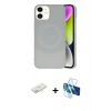 MARSİLYAN™- iPhone 11 Kılıf Ufuk Serisi - Siyah 3D Antistatik Seramik Nano Ekran Koruyucu + Renkli Kamera Lens Koruma Cam - SI