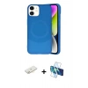 MARSİLYAN™- iPhone 11 Kılıf Ufuk Serisi - Siyah 3D Antistatik Seramik Nano Ekran Koruyucu + Renkli Kamera Lens Koruma Cam - SI