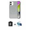 MARSİLYAN™- iPhone 11 Kılıf Ufuk Serisi - Siyah 3D Antistatik Seramik Nano Ekran Koruyucu + PVD Metal Kamera Lens - YL