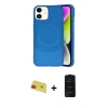 MARSİLYAN™- iPhone 11 Kılıf Ufuk Serisi - Siyah 6D Antistatik Mat Seramik Hayalet Nano Ekran Koruyucu + Rainbow Kamera Lens Koruma Cam - KI