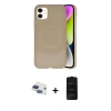 MARSİLYAN™- iPhone 11 Kılıf Ufuk Serisi - Siyah 6D Antistatik Mat Seramik Hayalet Nano Ekran Koruyucu + Pers Alüminyum Kamera Lens - LT