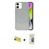 MARSİLYAN™- iPhone 11 Kılıf Ufuk Serisi - Siyah 6D Mat Seramik Hayalet Nano Ekran Koruyucu + Rainbow Kamera Lens Koruma Cam - KI