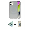 MARSİLYAN™- iPhone 11 Kılıf Ufuk Serisi - Siyah 6D Mat Seramik Hayalet Nano Ekran Koruyucu + Raze Metal Kamera Lens - MI
