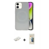 MARSİLYAN™- iPhone 11 Kılıf Ufuk Serisi - Siyah 6D Mat Seramik Hayalet Nano Ekran Koruyucu + Renkli Kamera Lens Koruma Cam - SI