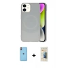 MARSİLYAN™- iPhone 11 Kılıf Ufuk Serisi - Siyah 6D Mat Seramik Hayalet Nano Ekran Koruyucu + Neon Fosforlu Kamera Lens - TU