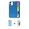 MARSİLYAN™- iPhone 11 Kılıf Ufuk Serisi - Siyah 6D Mat Seramik Hayalet Nano Ekran Koruyucu + Neon Fosforlu Kamera Lens - TU