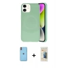 MARSİLYAN™- iPhone 11 Kılıf Ufuk Serisi - Siyah 6D Mat Seramik Hayalet Nano Ekran Koruyucu + Neon Fosforlu Kamera Lens - TU