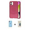 MARSİLYAN™- iPhone 11 Kılıf Ufuk Serisi - Siyah 6D Mat Seramik Hayalet Nano Ekran Koruyucu + Neon Fosforlu Kamera Lens - TU