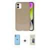 MARSİLYAN™- iPhone 11 Kılıf Ufuk Serisi - Siyah 6D Mat Seramik Hayalet Nano Ekran Koruyucu + Neon Fosforlu Kamera Lens - YL