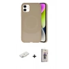 MARSİLYAN™- iPhone 11 Kılıf Ufuk Serisi - Siyah Bilvis 3D Cam Ekran Koruyucu + Renkli Kamera Lens Koruma Cam - PE