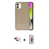 MARSİLYAN™- iPhone 11 Kılıf Ufuk Serisi - Siyah Bilvis 3D Cam Ekran Koruyucu + Pers Alüminyum Kamera Lens - KI