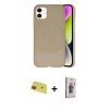 MARSİLYAN™- iPhone 11 Kılıf Ufuk Serisi - Siyah Bilvis 3D Cam Ekran Koruyucu + Rainbow Kamera Lens Koruma Cam - KI