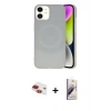 MARSİLYAN™- iPhone 11 Kılıf Ufuk Serisi - Siyah Bilvis 3D Mat Cam Ekran Koruyucu + Pers Alüminyum Kamera Lens - KI