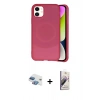 MARSİLYAN™- iPhone 11 Kılıf Ufuk Serisi - Siyah Bilvis 3D Mat Cam Ekran Koruyucu + Pers Alüminyum Kamera Lens - GI