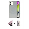 MARSİLYAN™- iPhone 11 Kılıf Ufuk Serisi - Siyah Bilvis 3D Mat Cam Ekran Koruyucu + Raze Metal Kamera Lens - SH