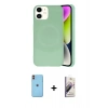 MARSİLYAN™- iPhone 11 Kılıf Ufuk Serisi - Siyah Bilvis 3D Mat Cam Ekran Koruyucu + Neon Fosforlu Kamera Lens - TU