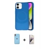 MARSİLYAN™- iPhone 11 Kılıf Ufuk Serisi - Siyah Bilvis 3D Mat Cam Ekran Koruyucu + Neon Fosforlu Kamera Lens - TU