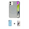 MARSİLYAN™- iPhone 11 Kılıf Ufuk Serisi - Siyah Bilvis 3D Mat Cam Ekran Koruyucu + Neon Fosforlu Kamera Lens - TU