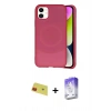 MARSİLYAN™- iPhone 11 Kılıf Ufuk Serisi - Siyah Bilvis 5in1 3D Magic Cam Ekran Koruyucu + Rainbow Kamera Lens Koruma Cam - KI