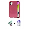MARSİLYAN™- iPhone 11 Kılıf Ufuk Serisi - Siyah Bilvis 5in1 3D Magic Cam Ekran Koruyucu + Raze Metal Kamera Lens - KI