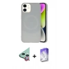 MARSİLYAN™- iPhone 11 Kılıf Ufuk Serisi - Siyah Bilvis 5in1 3D Magic Cam Ekran Koruyucu + Raze Metal Kamera Lens - KI
