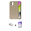 MARSİLYAN™- iPhone 11 Kılıf Ufuk Serisi - Siyah Bilvis 5in1 3D Magic Cam Ekran Koruyucu + Pers Alüminyum Kamera Lens - GD