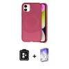 MARSİLYAN™- iPhone 11 Kılıf Ufuk Serisi - Siyah Bilvis 5in1 3D Magic Cam Ekran Koruyucu + PVD Metal Kamera Lens - YL