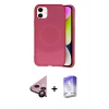 MARSİLYAN™- iPhone 11 Kılıf Ufuk Serisi - Siyah Bilvis 5in1 3D Magic Cam Ekran Koruyucu + Raze Metal Kamera Lens - SH