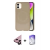 MARSİLYAN™- iPhone 11 Kılıf Ufuk Serisi - Siyah Bilvis 5in1 3D Magic Cam Ekran Koruyucu + Raze Metal Kamera Lens - SH