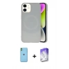 MARSİLYAN™- iPhone 11 Kılıf Ufuk Serisi - Siyah Bilvis 5in1 3D Magic Cam Ekran Koruyucu + Neon Fosforlu Kamera Lens - YL