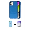 MARSİLYAN™- iPhone 11 Kılıf Ufuk Serisi - Siyah Bilvis 5in1 3D Magic Cam Ekran Koruyucu + Neon Fosforlu Kamera Lens - YL