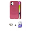 MARSİLYAN™- iPhone 11 Kılıf Ufuk Serisi - Siyah Bilvis 5in1 5D Magic Hayalet Cam Ekran Koruyucu + Pers Alüminyum Kamera Lens - GD