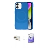 MARSİLYAN™- iPhone 11 Kılıf Ufuk Serisi - Siyah Bilvis 5in1 5D Magic Hayalet Cam Ekran Koruyucu + Pers Alüminyum Kamera Lens - GD