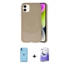 MARSİLYAN™- iPhone 11 Kılıf Ufuk Serisi - Siyah Bilvis 5in1 5D Magic Hayalet Cam Ekran Koruyucu + Neon Fosforlu Kamera Lens - MI