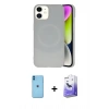 MARSİLYAN™- iPhone 11 Kılıf Ufuk Serisi - Siyah Bilvis 5in1 5D Magic Hayalet Cam Ekran Koruyucu + Neon Fosforlu Kamera Lens - MI