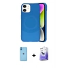 MARSİLYAN™- iPhone 11 Kılıf Ufuk Serisi - Siyah Bilvis 5in1 5D Magic Hayalet Cam Ekran Koruyucu + Neon Fosforlu Kamera Lens - MI