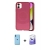 MARSİLYAN™- iPhone 11 Kılıf Ufuk Serisi - Siyah Bilvis 5in1 5D Magic Hayalet Cam Ekran Koruyucu + Neon Fosforlu Kamera Lens - MI