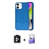 MARSİLYAN™- iPhone 11 Kılıf Ufuk Serisi - Siyah Bilvis 5in1 5D Magic Hayalet Cam Ekran Koruyucu + PVD Metal Kamera Lens - MI