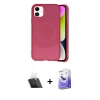 MARSİLYAN™- iPhone 11 Kılıf Ufuk Serisi - Siyah Bilvis 5in1 5D Magic Hayalet Cam Ekran Koruyucu + Şeffaf Kamera Lens Koruma Cam