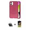 MARSİLYAN™- iPhone 11 Kılıf Ufuk Serisi - Siyah Buffer Cam Ekran Koruyucu + Kamera Lens Koruma Cam - SF