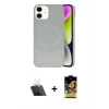 MARSİLYAN™- iPhone 11 Kılıf Ufuk Serisi - Siyah Buffer Cam Ekran Koruyucu + Kamera Lens Koruma Cam - SF