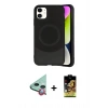 MARSİLYAN™- iPhone 11 Kılıf Ufuk Serisi - Siyah Buffer Cam Ekran Koruyucu + Raze Metal Kamera Lens - KI