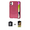 MARSİLYAN™- iPhone 11 Kılıf Ufuk Serisi - Siyah Buffer Cam Ekran Koruyucu + PVD Metal Kamera Lens - MI