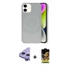 MARSİLYAN™- iPhone 11 Kılıf Ufuk Serisi - Siyah Buffer Cam Ekran Koruyucu + Raze Metal Kamera Lens - MR